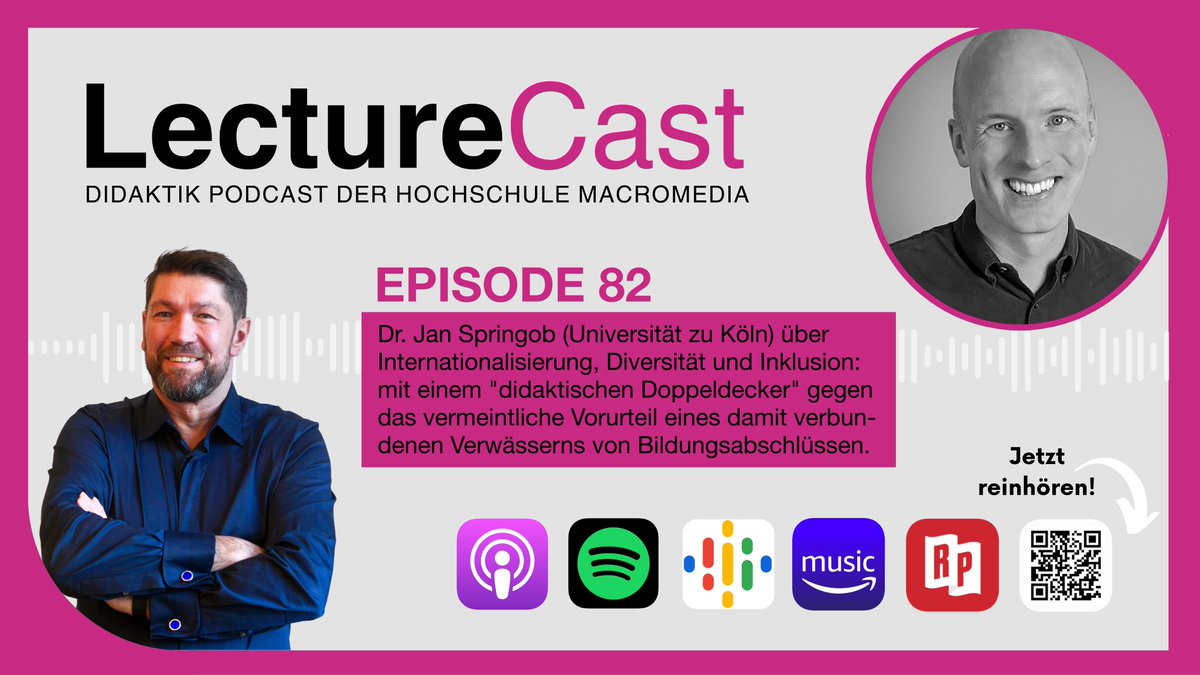 Hebbel-Seeger (@ahs_hh) on Twitter photo #LectureCast Episode 82, der <a href="/hs_macromedia/">Hochschule Macromedia</a> Pfingst-PodCast: Dr. Jan
Springob (Universität zu Köln) im Gespräch über Internationalisierung, Diversität und Inklusion in der Hochschullehre: podcasters.spotify.com/pod/show/macro… #LectureCast Episode 82, der <a href="/hs_macromedia/">Hochschule Macromedia</a> Pfingst-PodCast: Dr. Jan
Springob (Universität zu Köln) im Gespräch über Internationalisierung, Diversität und Inklusion in der Hochschullehre: podcasters.spotify.com/pod/show/macro…