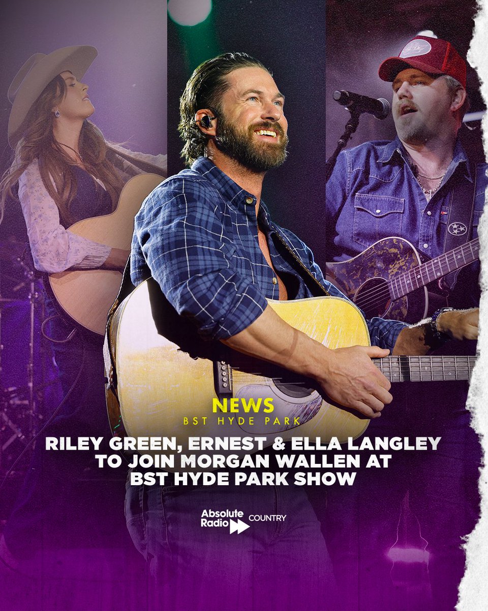The first wave of special guests have been announced for @MorganWallen's show at American Express Presents @BSTHydePark! @RileyGreenMusic will be making his UK debut alongside @Ernest615 and @EllaLangleyMsic. 

Tickets on sale now: 🎟️ AbsoluteRadioTickets.co.uk
