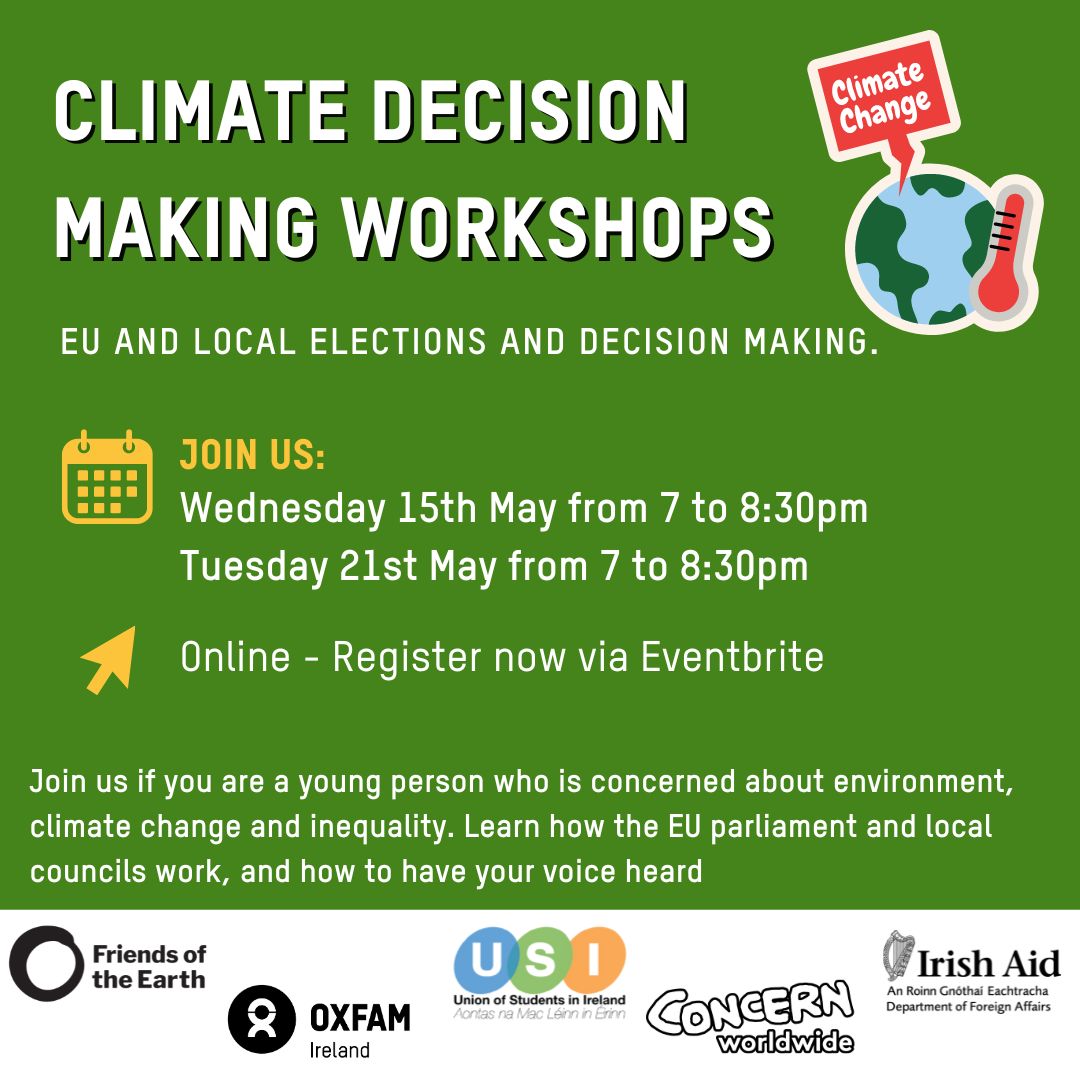 Our Vice President for Campaigns presented a workshop on the Local and European Elections as part of this series last Wednesday, which went really well! 🌎There's another workshop on how climate should be made central to our politicians' decision making, tomorrow evening at 7pm