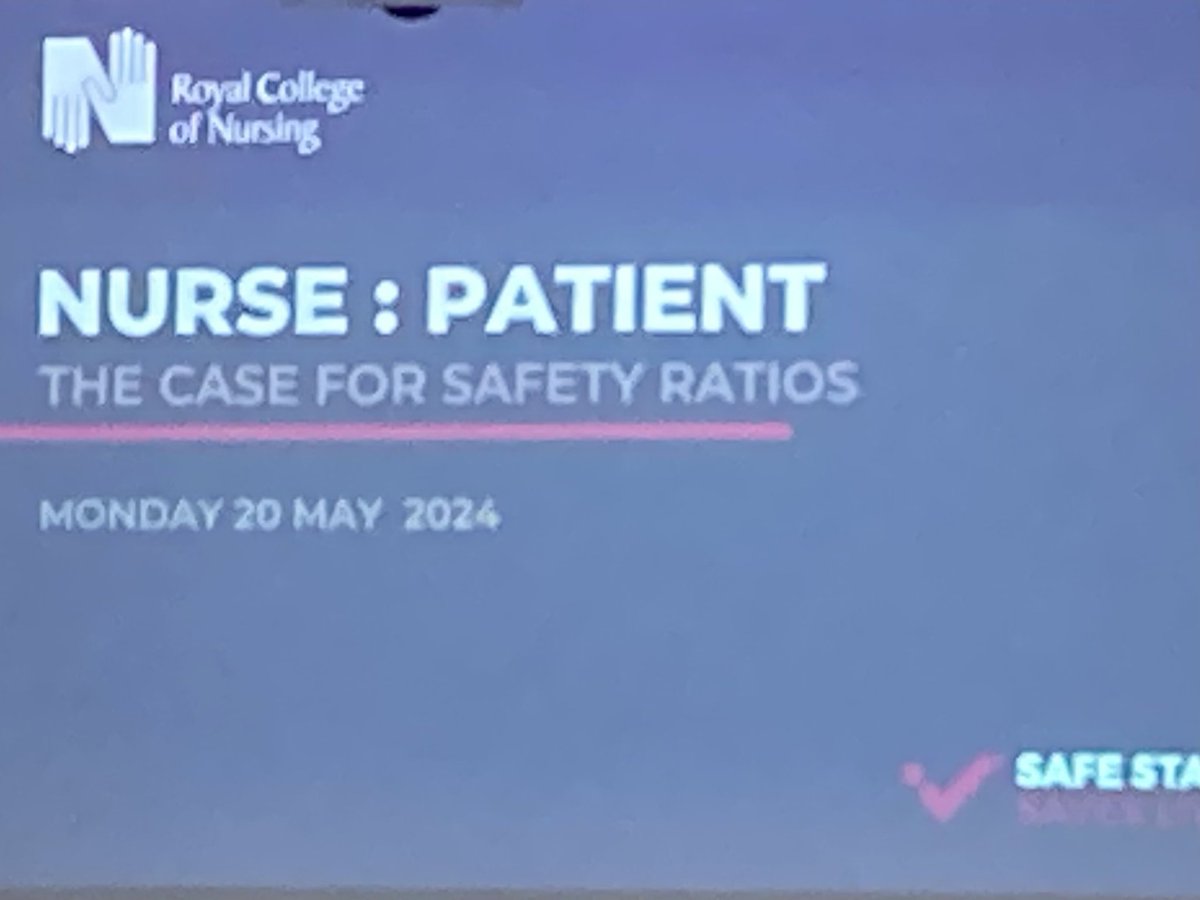 Excellent set of speakers @theRCN Safe Staffing Summit - not an empty seat in the hall. Ratios : good for Nurses, good for Patients