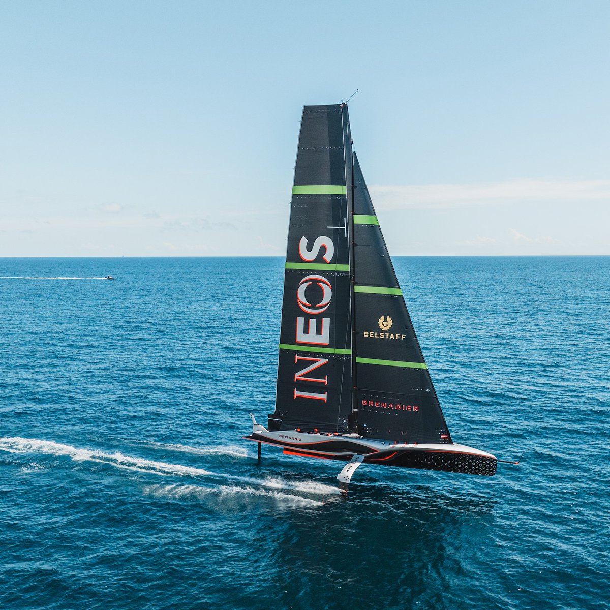 The British Challenger to the America's Cup, @ineosbritannia has christened its AC75 race boat 'Britannia' at a naming ceremony in Barcelona. The name was chosen in homage to one of Britain's most famous racing yachts.