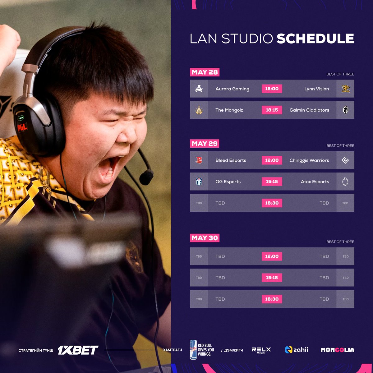 MESA_HQ's tweet photo. Nomadic Masters: MESA LAN Studio Schedule🫡

The main tournament matches will take place from May 28th to 30th, with the top 6 teams qualifying to compete at AIC Steppe Arena via direct invitation. 🔥

Details & Registration: https://t.co/e2yHHxN6aW

#NomadicMasters #SteppeArena #AVE