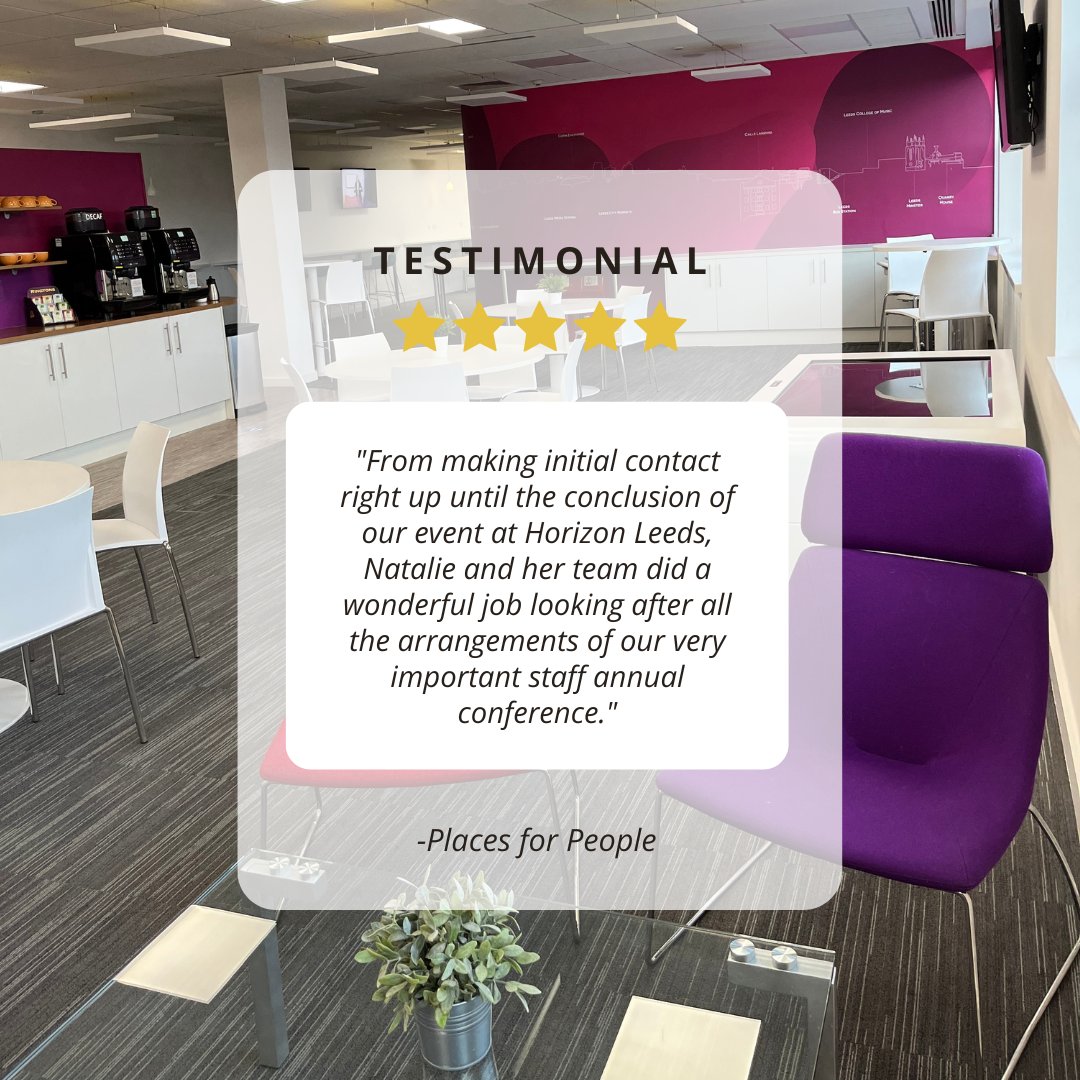 Happy Monday! We are starting the week with some fantastic feedback that we receieved from a client that used Horizon Leeds 💜 If you've had an event with us recently and like to supply a testimonial, comment below. #independentvenue #leeds #conferences #events