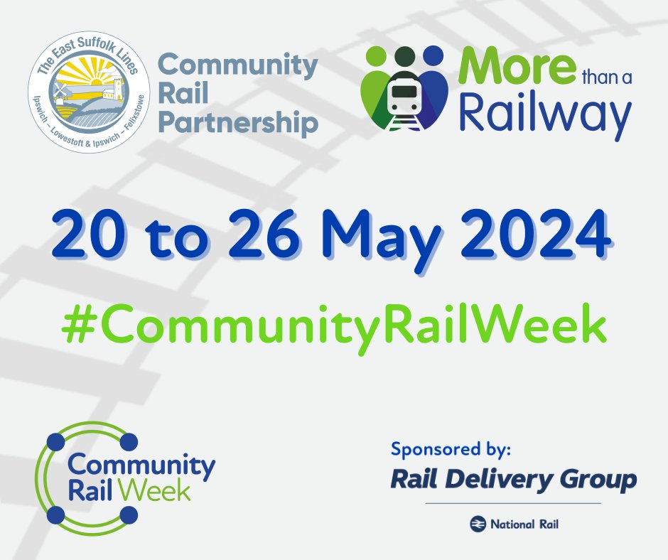 It's #CommunityRailWeek! This year's theme is #MoreThanARailway and we’ll be joining our #CommunityRail family across the country, showcasing the work we do and the positive benefits it has on communities right here in East Suffolk. Find out more about us: eastsuffolklines.co.uk