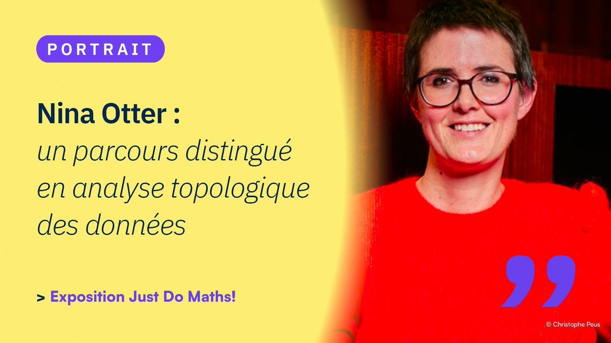 CNRS_INSMI's tweet photo. #JustDoMath 💫 | Portrait : un parcours distingué en analyse topologique des données 📊
Découvrez Nina Otter, chercheuse de l'équipe #DataShape @Inria_Saclay & membre du LMO (@CNRS @UnivParisSaclay @CNRSIdFSud), à travers l'exposition Just Do Maths! ⤵️
https://t.co/fcy7u7NQnf https://t.co/k8snCZ5BVt