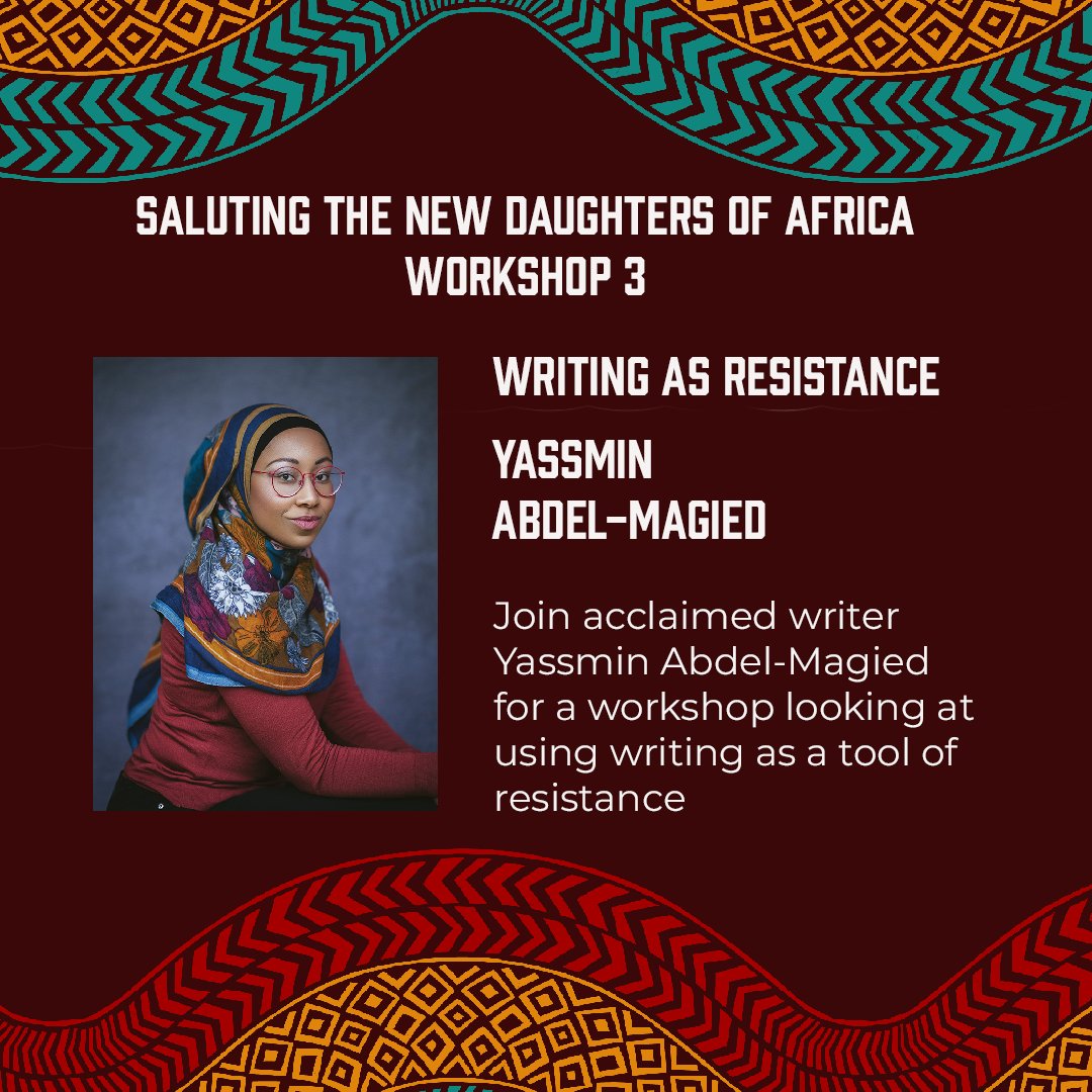 We are thrilled to reveal our workshops for Saluting the New Daughters of Africa! @ToluAgbelusi @PatienceAgbabi & @yassmin_a all bring some phenomenal workshops to the day. This event is in partnership with @AfricaWritesUK 📅 Fri 7 June 📍 @sbf1891 🔗 bit.ly/3UYD3A7