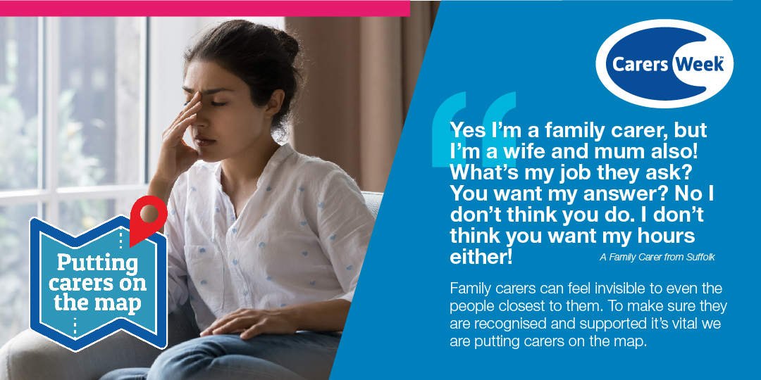 Carers Week is coming (10th - 16th June) with this years theme being 'Putting Carers on the Map' . Check out our webpage to see what events are happening across Suffolk and find out how you can take part or help out ow.ly/MksN50RIfhy