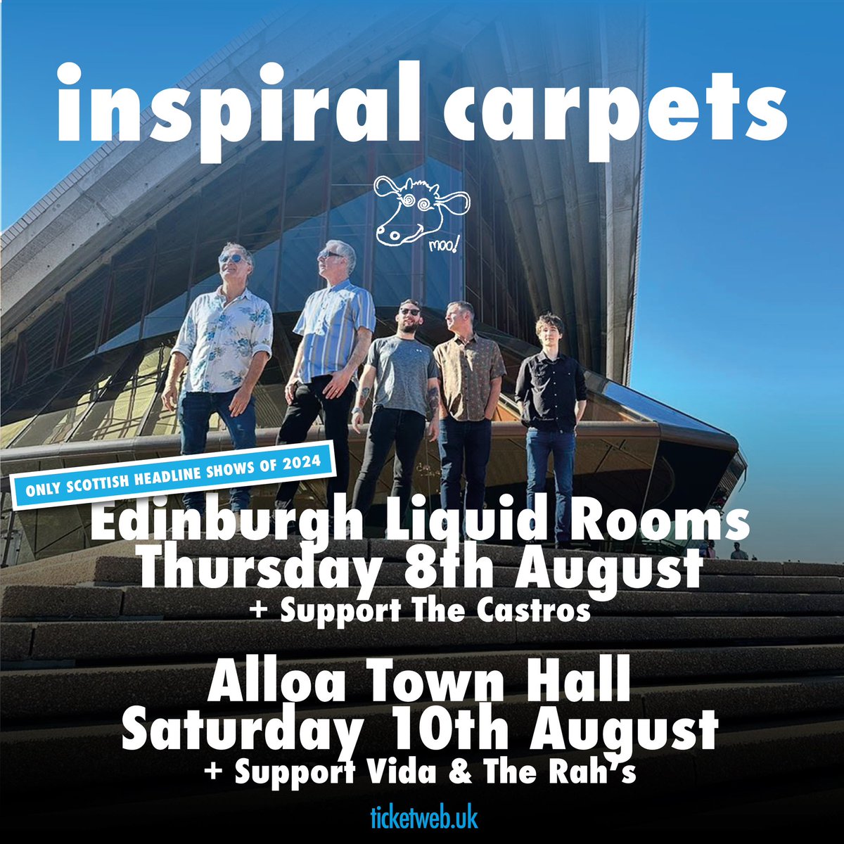 Delighted to announce we will be supporting @inspiralsband🔥 Alloa Town Hall Saturday 10th August! Alongside Vida👏🏼 🎫 ticketweb.uk/event/inspiral…