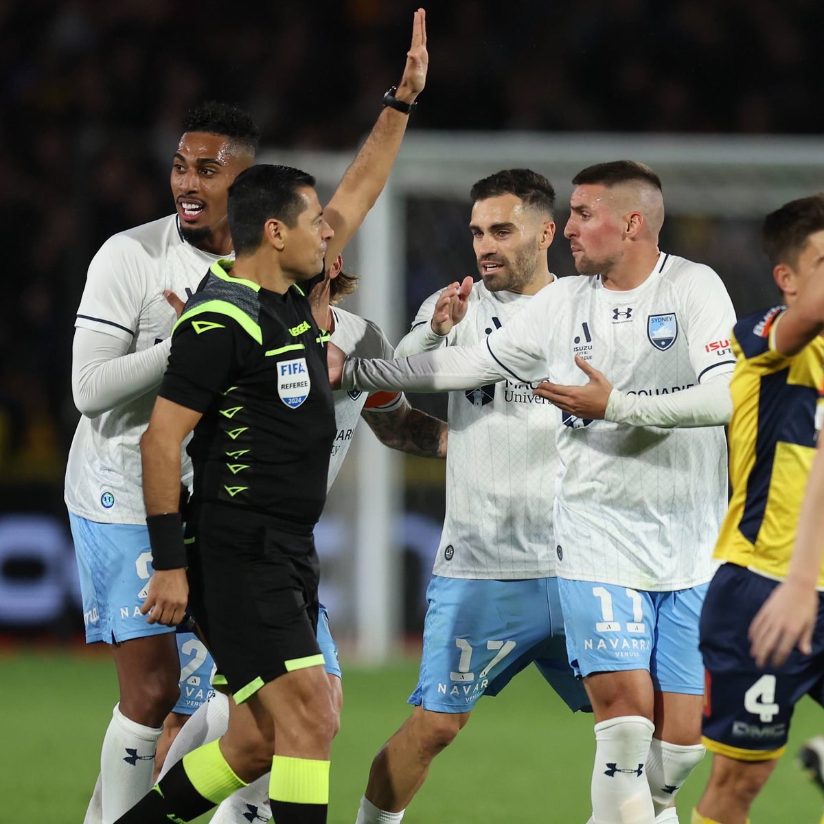 After picking up a second yellow and subsequent red card after the full time whistle on Saturday, Anthony Caceres has been handed a one match ban. He will serve his suspension in the Australia Cup Round of 32.