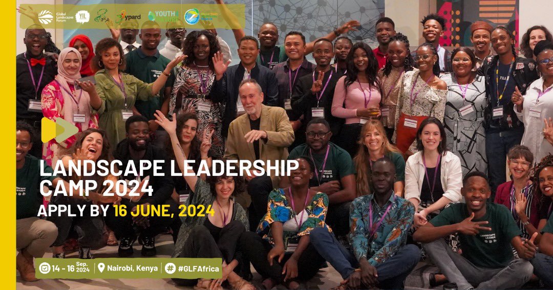 📢CALL: 2024 Landscape Leadership Camp🌍

Are you a young African btw the ages of 18 & 35 with an interest in promoting healthy landscapes for the current and future generations?

Then apply now to join us for this unique 3-day camp! #ThinkLandscape 

✍🏾 bit.ly/3UKk7nn