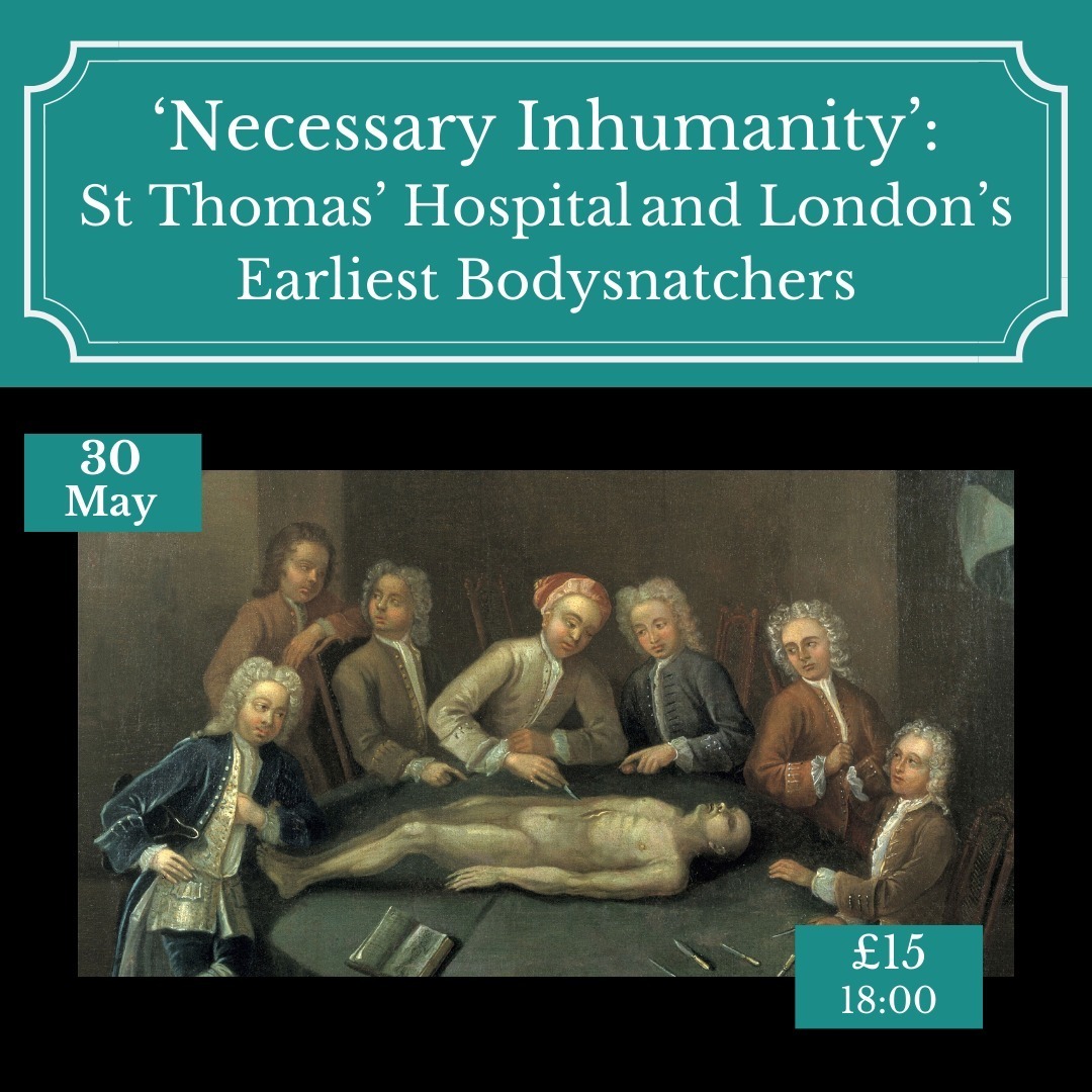 We have our very few last tickets remaining for 
‘Necessary Inhumanity’: St Thomas’ Hospital and London’s Earliest Bodysnatchers!

This amazing talk is taking place on the evening of May 30th, more info/tickets at the link in our bio! 
.
.
.
.
#OldOpThea… instagr.am/p/C7LzqukNCl_/