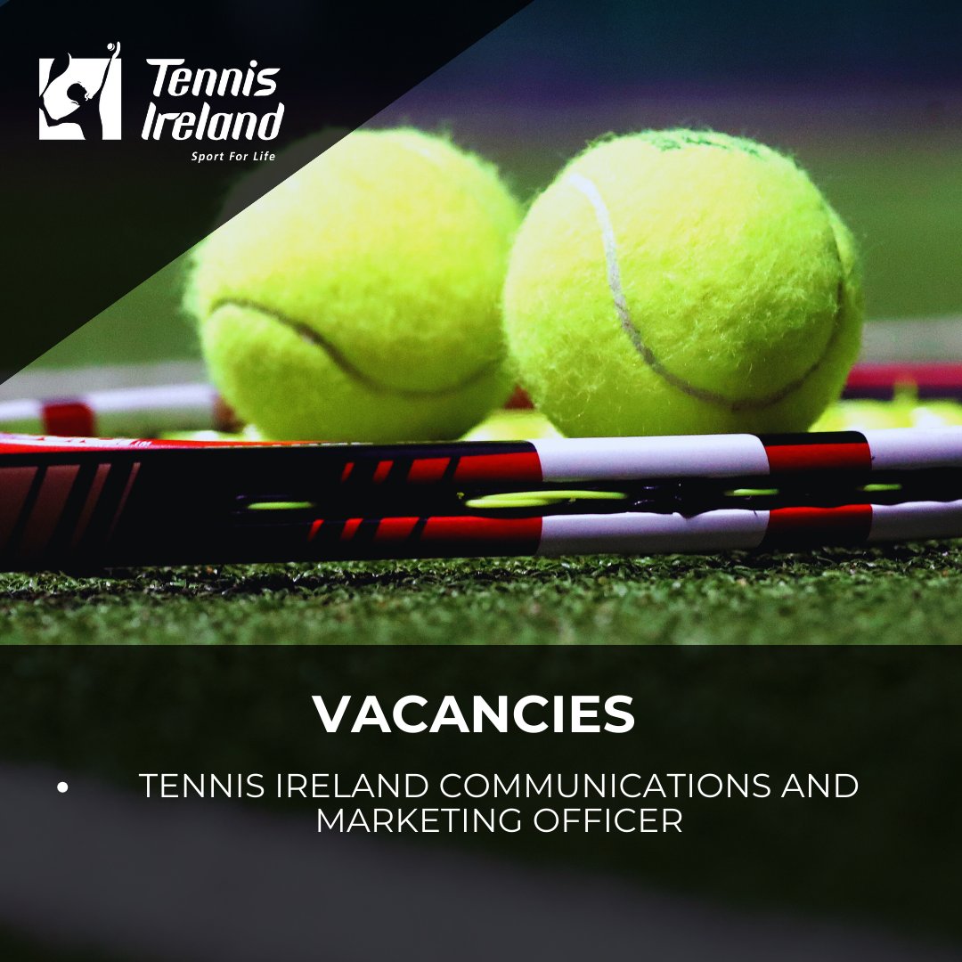 🎾Vacancy Tennis Ireland is hiring a Communications and Marketing Officer If you are interested in working in tennis and joining the team, check out the job spec and how to apply👇 tennisireland.ie/about/vacancies Deadline to apply - Fri 31st May @sportireland #JobFairy #JobsInSport