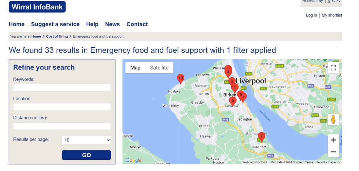 Did you know you can find a map of all emergency food support on the Wirral via Wirral Infobank? wirralinfobank.co.uk