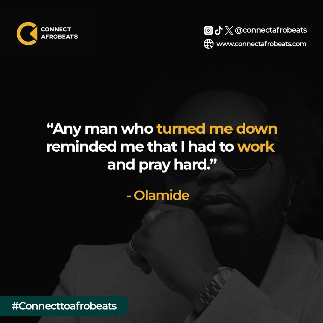 Legend Olamide Baddo once said “Any man who turned me down reminded me that I had to work and pray hard.” 
Let every rejection be a motivation for you to work hard. 

Happy New Week❤️

#Newweek #mondaymotivation #Monday #afrobeatsmusic #olamidebaddo