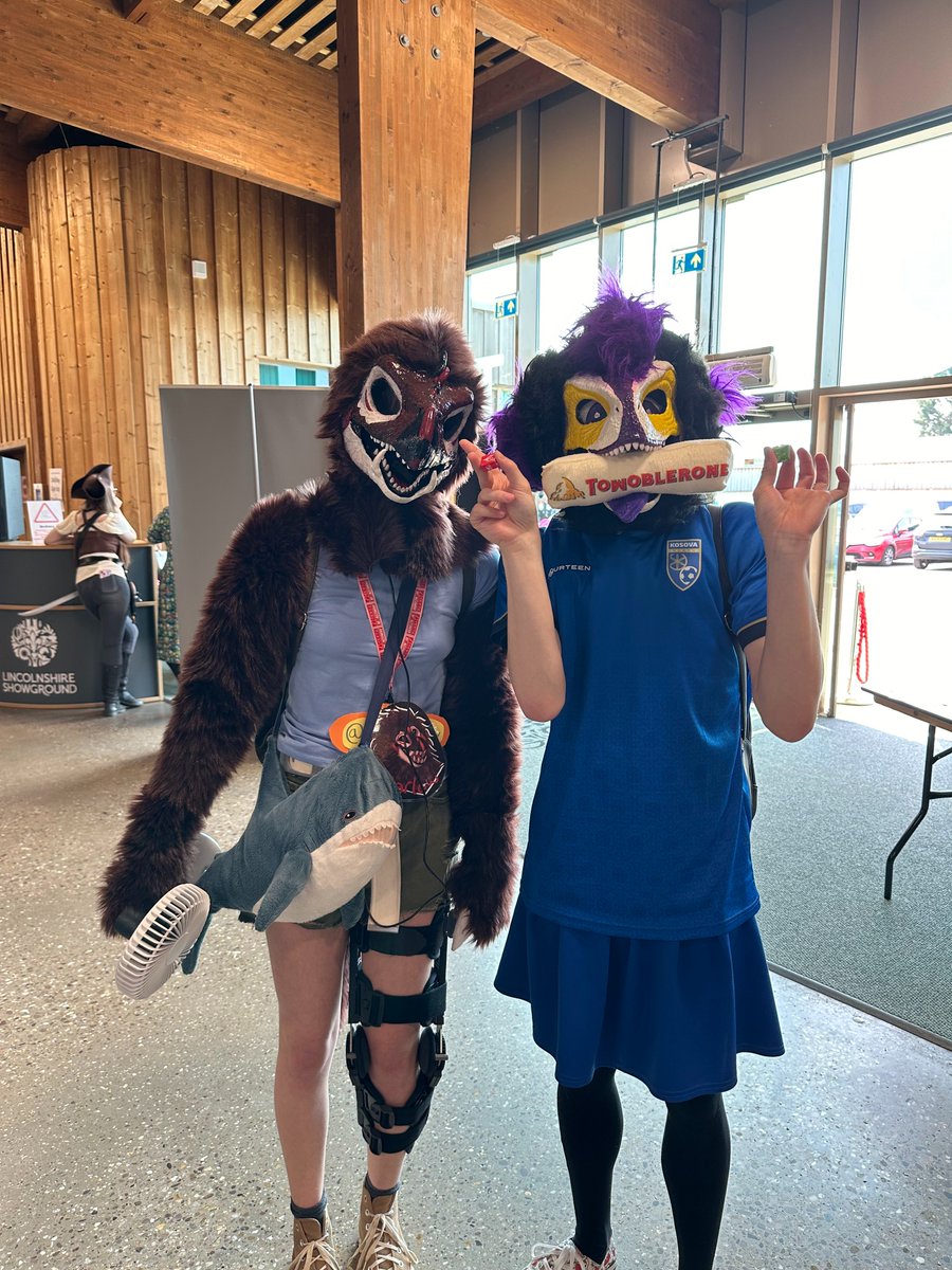 MetalGearHazumu's tweet photo. I had such a great time at Lincoln Comic-Con on the 12th May. It was incredibly hot so i'm glad I wore a football shirt because wearing lolita like I planned would of been horrible.

#Furry #Fursuiter #RaptorMask #FurryFandom #Fursona #FurryOC #LincolnComicCon #UnleashedEvents https://t.co/TWr3jxjgMS
