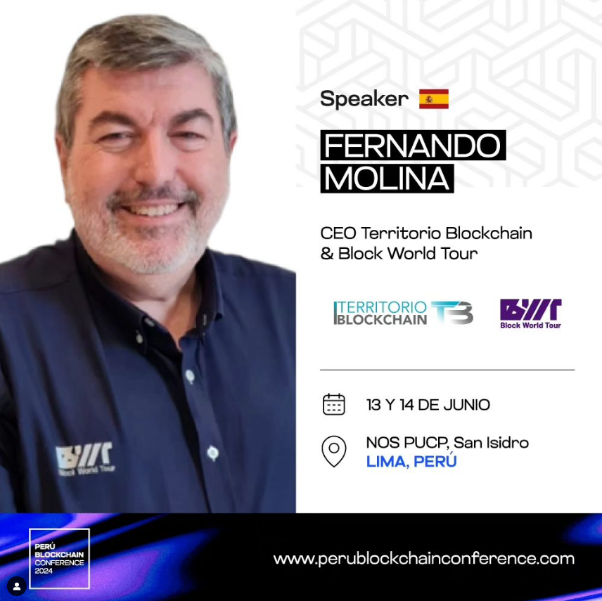 Un honor que nuestro CEO Fernando Molina sea Speaker en la <a href="/Peru_Blockchain/">Perú Blockchain Conference</a>  de 2024, uno de los eventos mas importantes de LATAM y sin duda, de Peru. <a href="/_TBlockchain/">Territorio Blockchain Magazine</a> #bitcoin #blockchain