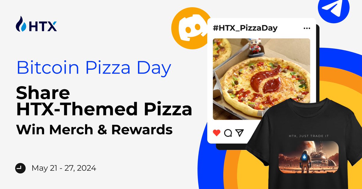 🍕 Celebrate #Bitcoin Pizza Day with #HTX 
 Win exclusive merch &amp; #rewards💰

✅ Follow <a href="/HTXCommunity/">HTX Community</a> <a href="/HTX_Global/">HTX</a> 
🔁 RT+tag 3
✈️ Join Telegram: t.me/htxglobaloffic…
🎮 Join Discord: discord.com/invite/htx-off…
📸 Share your pizza moments with #HTX_PizzaDay

More details: