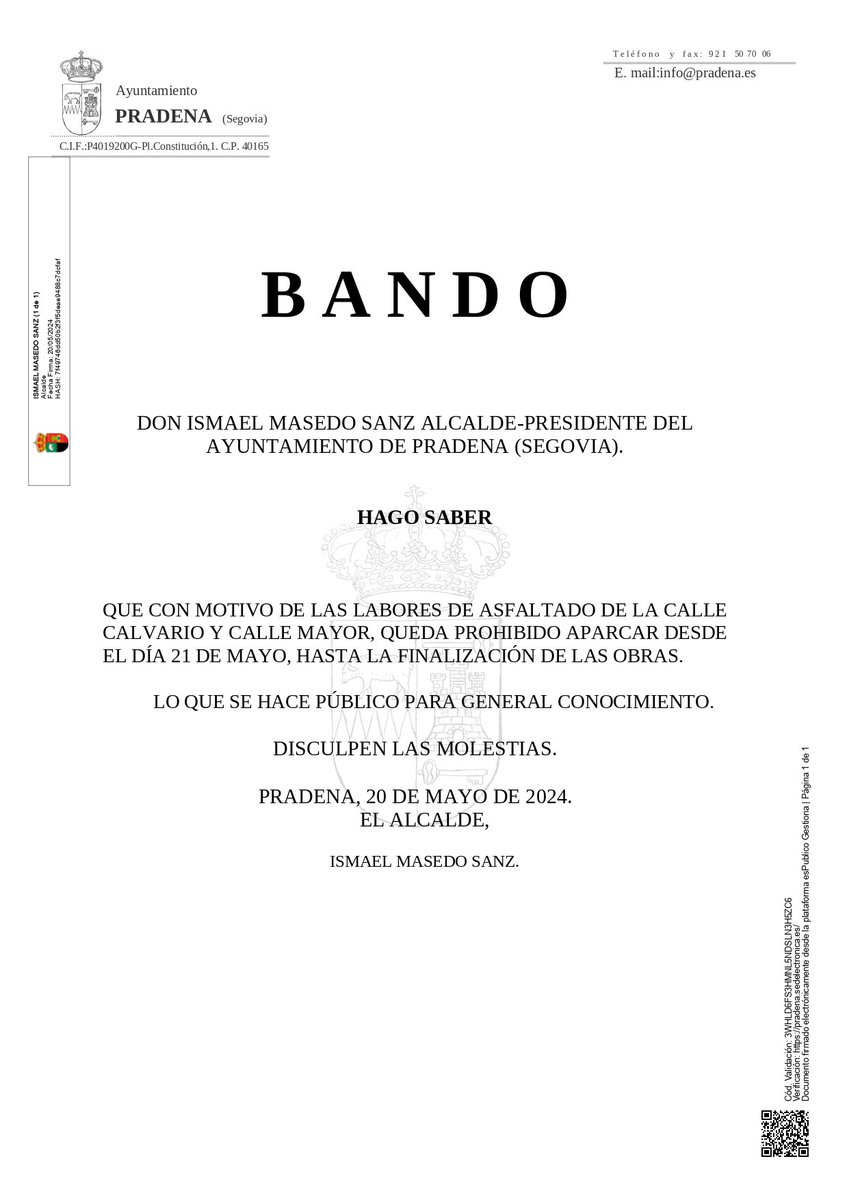 Ayuntamiento de Prádena (@ayuntamientopr1) on Twitter photo 
