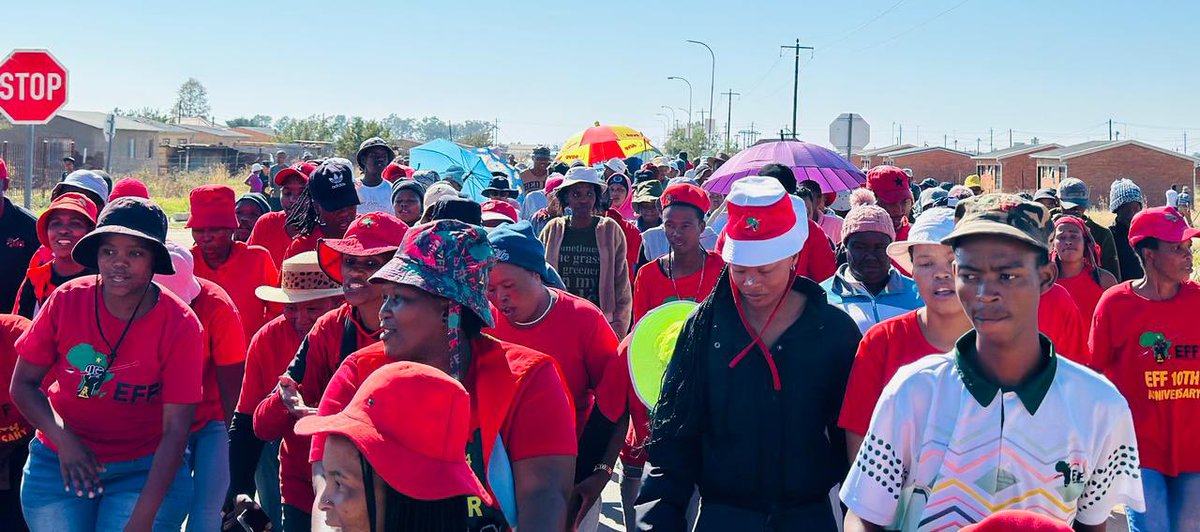 In Progress| Foot-Soldiers of the EFF in Maquassi Hills Local Municipality marched to a white racist owned farm to ventilate grievances of the workers.

The EFF remains the only decisive vanguard of the working class in South Africa.