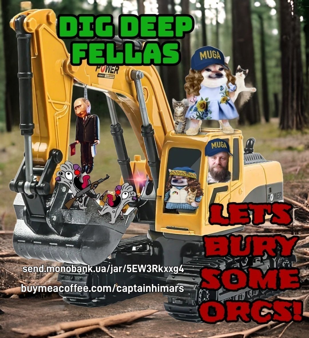 Fellas, a total of $11,111 has been collected for the purchase of the Excavator. Do not stop, it 33% of the required amount. Please keep reposting🔄 and donating🪙 if possible. Monobank: send.monobank.ua/jar/5EW3Rkxxg4 BMC: buymeacoffee.com/captainhimars/…