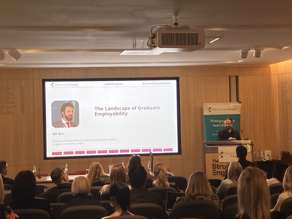 Understanding the landscape of graduate employability is vital to ensuring graduate success! Ali Orr, Director of Student Development and Graduate Success at @KingstonUni is sharing some insights in this area. #GraduateEmployabilityWM