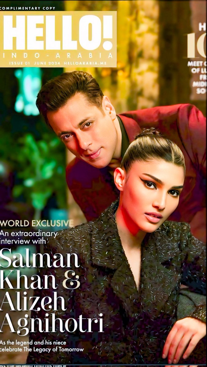 HELLO: Indo-Arabia Magzine Cover
#SalmanKhan #AlizehAgnihotri