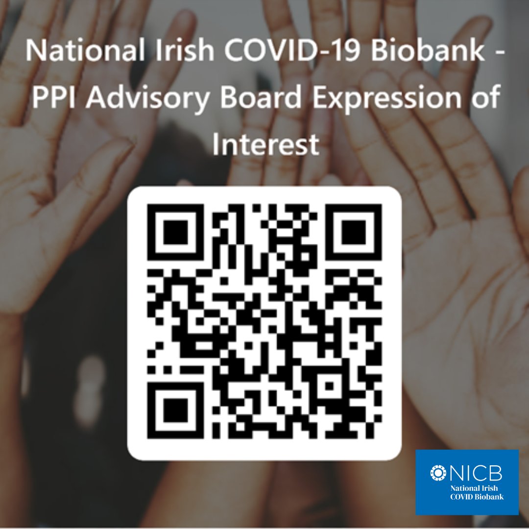 🤔Are you interested in COVID-19 research? Join the National Irish COVID-19 Biobank’s Patient and Public Involvement Advisory Board! 🗣️Bring your voice and perspective to shape the project’s activities. Apply 👇 forms.office.com/e/GXy8GqUFay