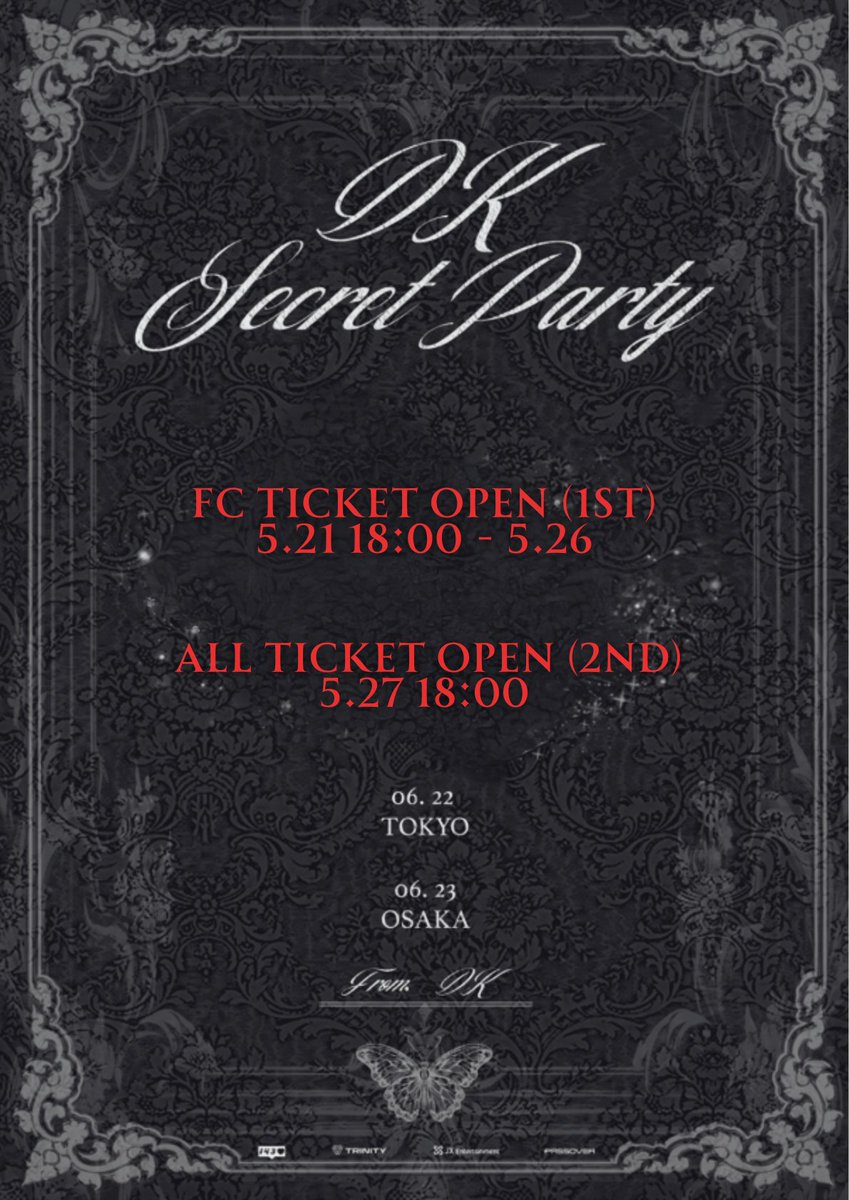 🦋 DK 「DK SECRET PARTY」 開催決定！🦋 DKのプライベートなパーティーをコンセプトにした「DK SECRET PARTY」にファンの皆様をご招待します🦋💌 ● FC先行公開：5.21 18:00 - 5.26 ● 一般公開：5.27 18:00 詳細は後日お知らせいたします🦋 #DK #DONGHYUK #ドンヒョク #김동혁 #동혁