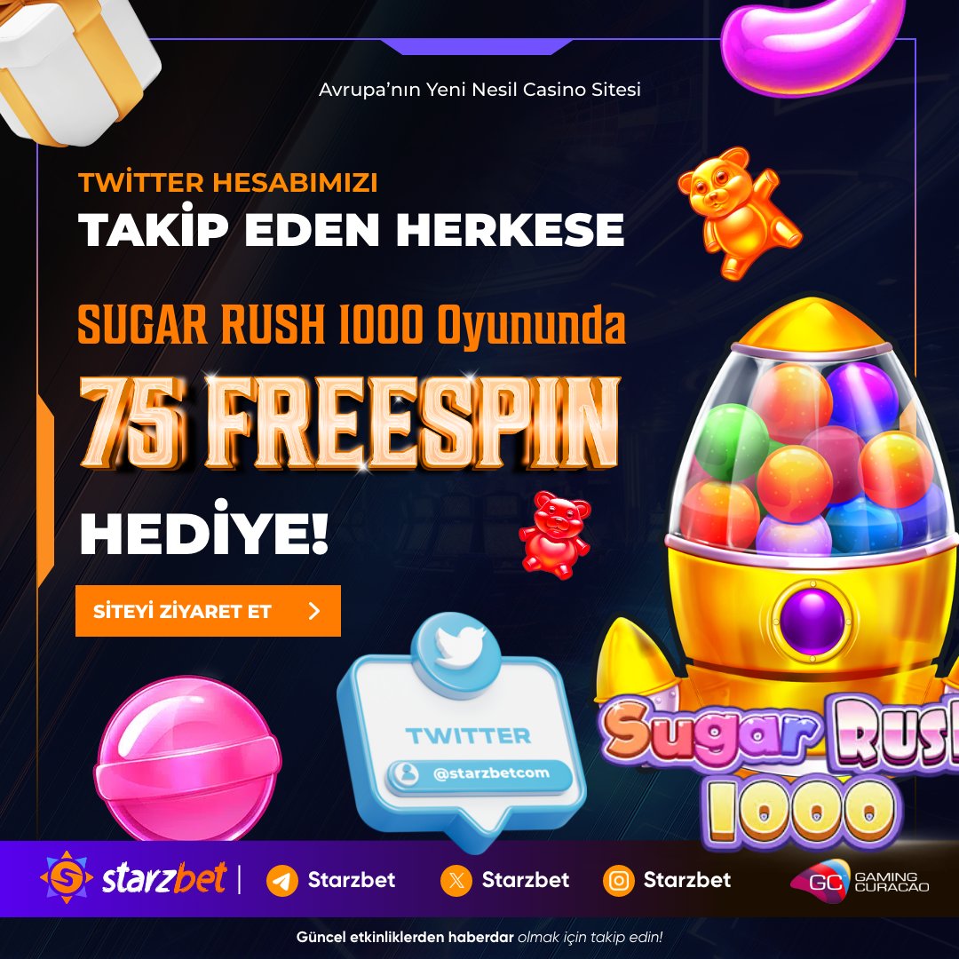 🎰 75 Bedava Dönüş  Seni Bekliyor  💸

⭐️ Starzbet Resmi Twitter Hesabını Takip Et 75 Bedava Dönüş Kazan!

🤼 Formu Doldur. Takip Et Rt ve Fav Yap Arkadaşınla Birlikte Kazan !
   
📃 Form : forms.gle/2Aa4Zbm2Ti29zC…

➡️ Giriş : cutt.ly/GwSiLSSn