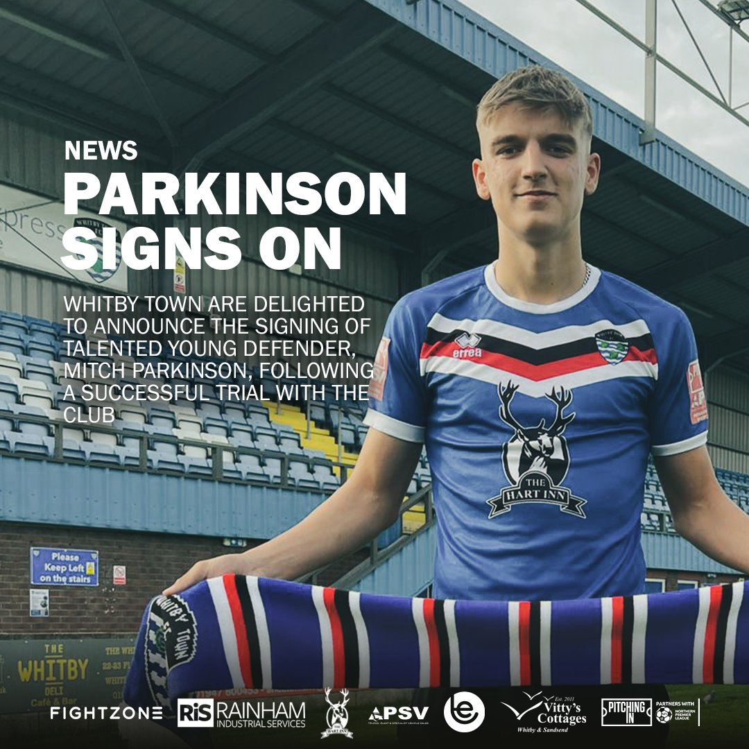 ✍️ Whitby Town are delighted to announce the signing of talented young defender, Mitch Parkinson. The 17-year-old - who impressed against the Seasiders for Guisborough Town in the North Riding Senior Cup - signs after a trial period. Welcome to the club, Mitch! 🙌