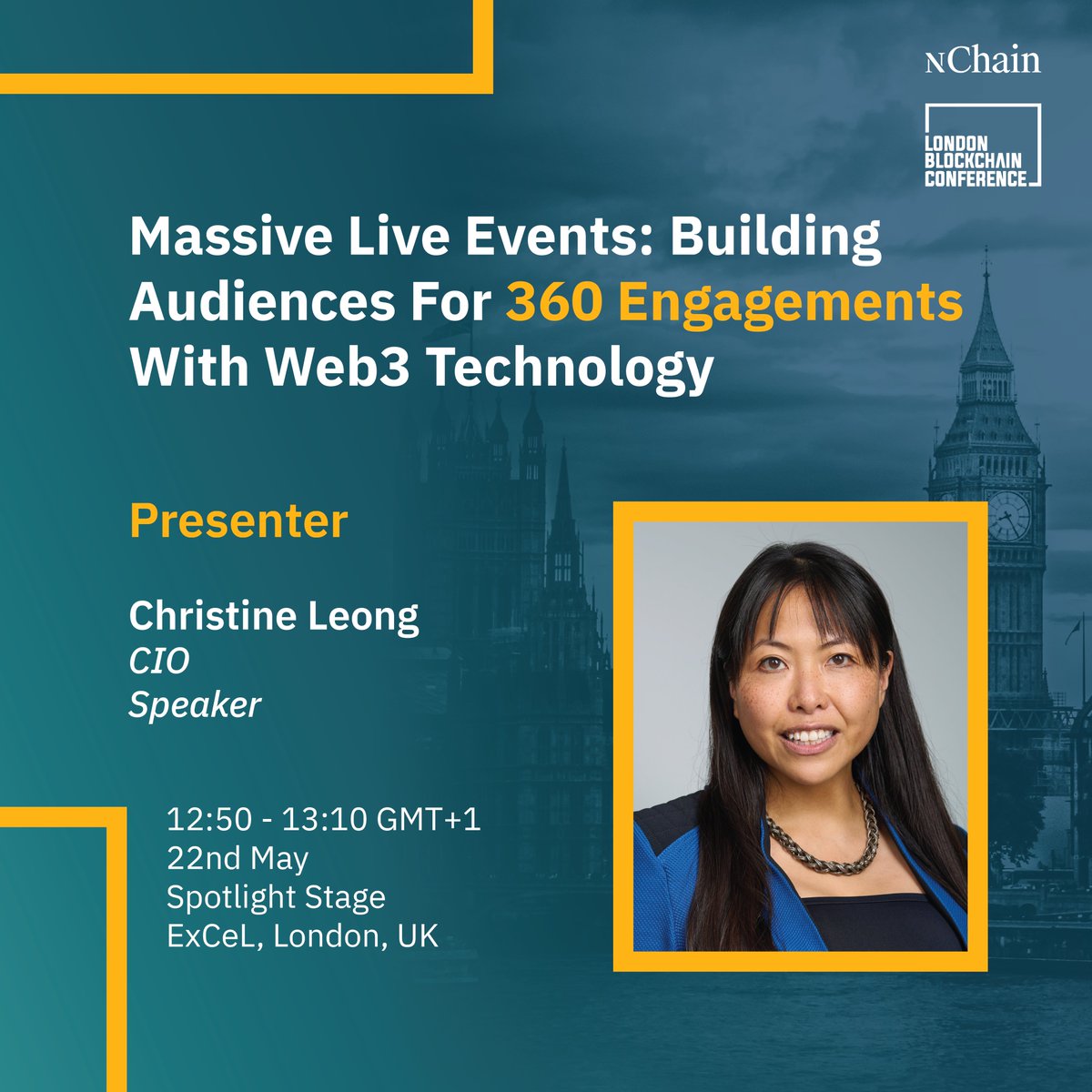 At the upcoming London Blockchain Conference @LDN_Blockchain on May 23, 2024, our Chief Information Officer Christine Leong @leong_identity will be speaking with ComplexCon China CEO on the topic of ‘Massive live events: building audiences for 360 engagements with Web3