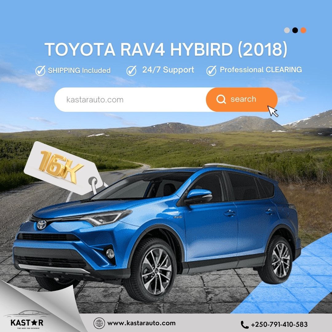Kastarauto's tweet photo. Toyota RAV4 hybrid now available for ORDERING only at $16k
- Shipping included✅
- ⁠24/7 support✅
- ⁠Payment in Installments option Available ✅ 

The rides you deserve with Kastar

Visit https://t.co/XGgyUmcMHs or DM for detailed explanations 

#cars #carsinkigali https://t.co/yAejjO6N2U