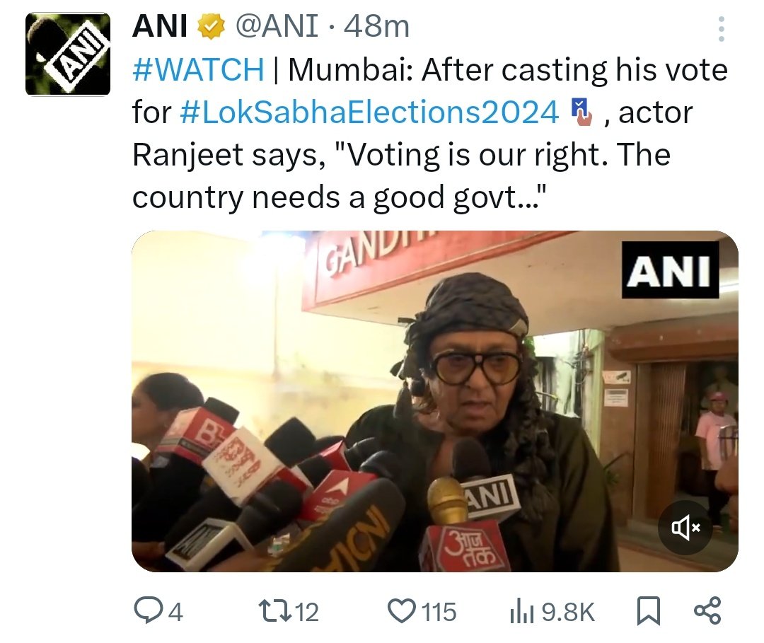 🚨🚨Emraan Hashmi—Tweeted Mahatma Gandhi quote after casting his vote.

Hritik Roshan— You should study your candidate before voting.

Manoj Bajpayee— Use your 'Democratic' right today.

Actor Ranjit— This Country need a good government.

If you know, you know!! INDIA🔥🇮🇳