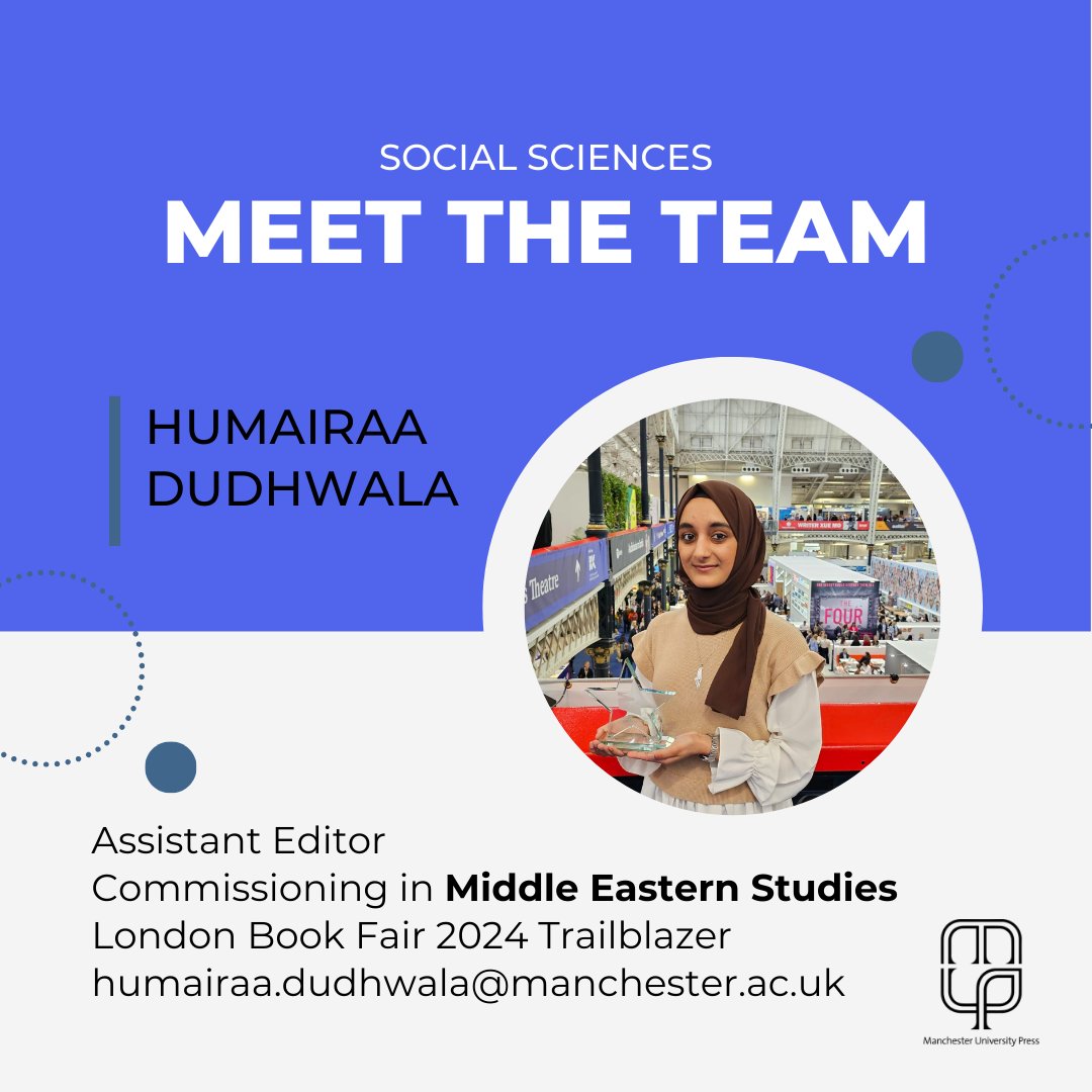 Humairaa Dudhwala, our fantastic editor and @LBF Trailblazer  will be at #brais2024 today and tomorrow. She'd love to talk to you about your publishing projects in Middle Eastern and #IslamicStudies - please say hello or get in touch online! 
tinyurl.com/r4tsvsx4
