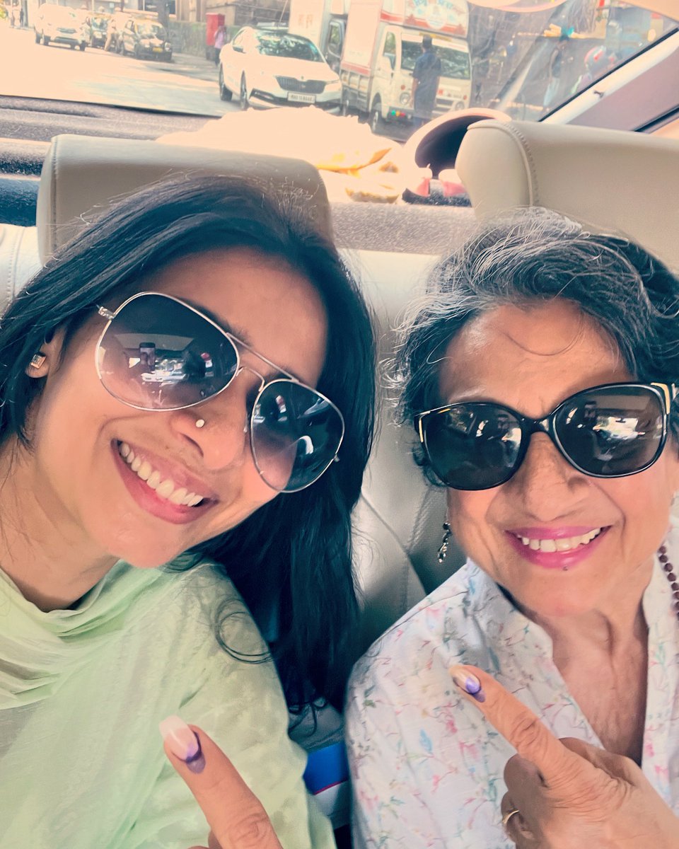 I just realised that my mother was born before 1947. She was born in an india that wasn’t completely free. Still ruled by the British. She has seen our country become the largest democracy &she is so proud to vote & luckily she has instilled that pride in me! So Go #vote