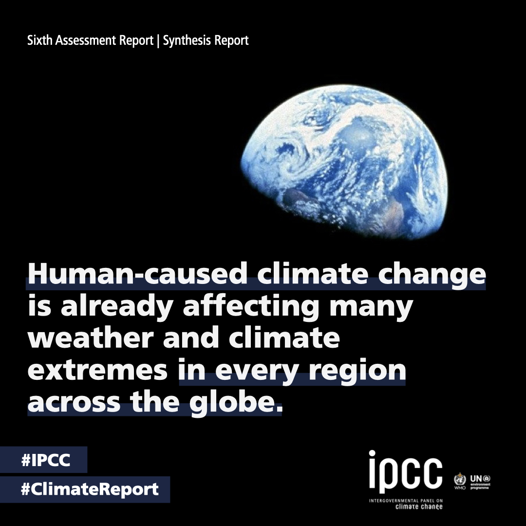 IPCC_CH's tweet image. Human-caused #climatechange has led to widespread adverse impacts, related losses &amp;amp; damages to nature &amp;amp; people.

Deep, rapid &amp;amp; sustained mitigation &amp;amp; accelerated implementation of adaptation actions in this decade would reduce projected losses &amp;amp; damages.

bit.ly/SRYRpt23