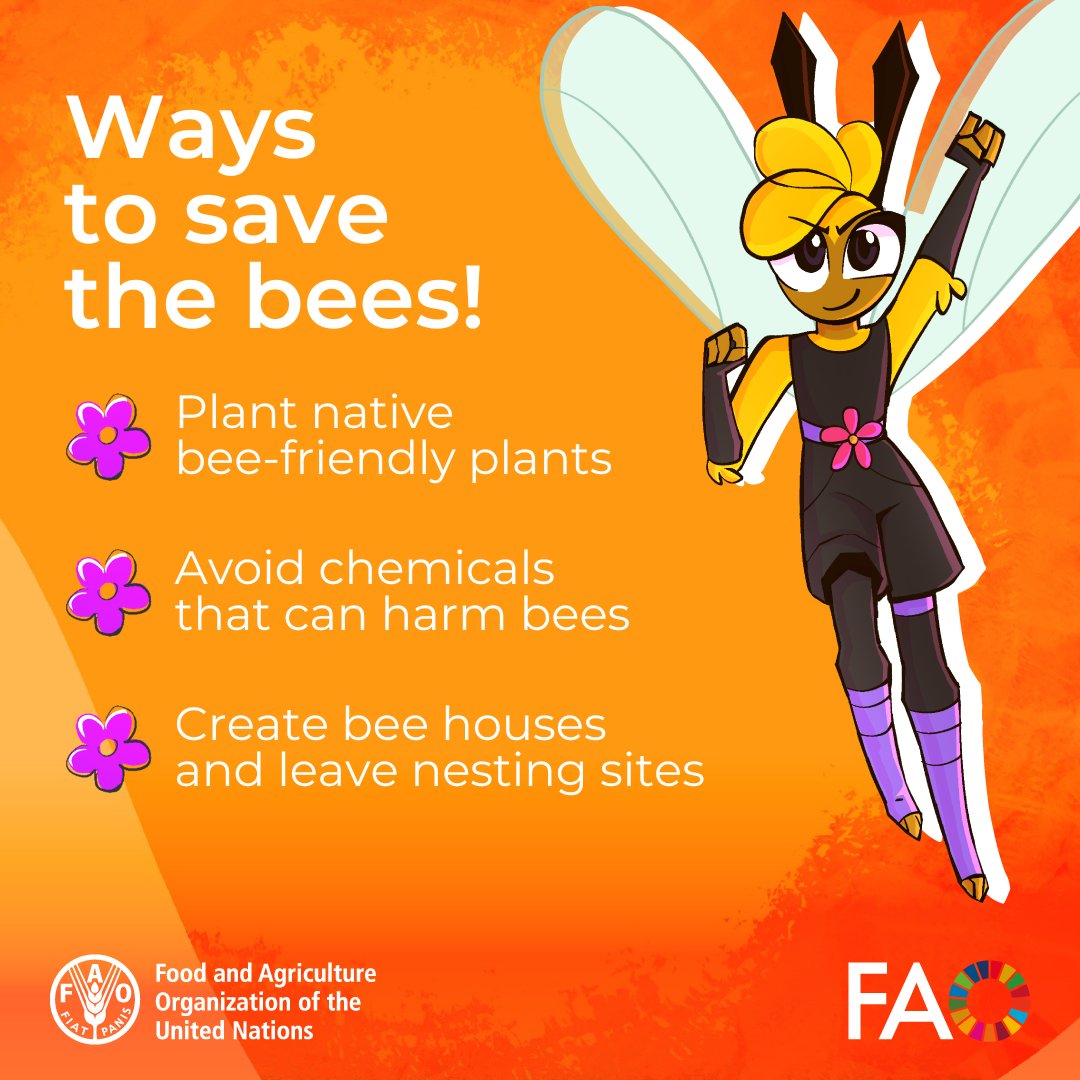 Did you know today is #WorldBeeDay? 🐝🐝

Here are 3⃣ tips from environmentalist, animator and @AsaliMovie  creator and director @mayasideas, and @FAO on how you can save our real world bees and other power pollinators!