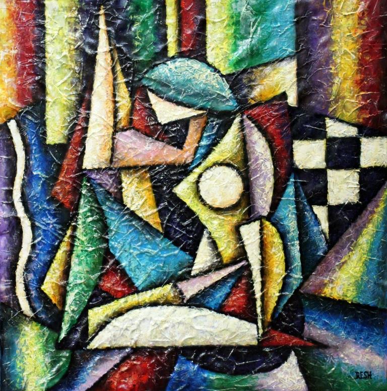 reshart's tweet photo. --- Colorful  musical  composition  # 18  “ ---mixed  media on  canvas  97x 95 cm. https://t.co/tl2bxTJQfY
