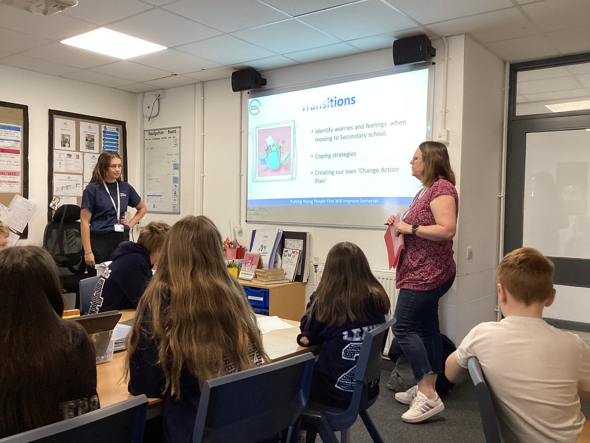 MMontgomBerrow's tweet photo. This morning, our Year 6 Crew had their first workshop with @young_somerset on managing emotions and preparing them for transition to secondary school. https://t.co/hWQvkSQ1wI