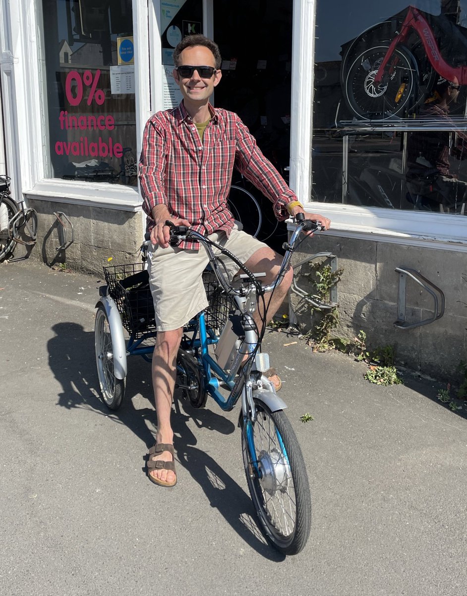 WalkRideBath's tweet photo. So… for next few weeks I will be trying an eTrike on loan through @bathnes and @takechargebikes
Why? To better understand the challenges faced by those with physical disabilities (I have an invisible disability as it happens).
#triketime https://t.co/NZ9Gg3AGRK