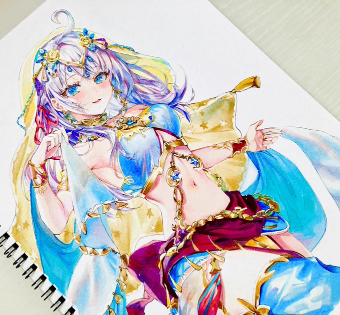 アーリャさん描きましたっ!#アナログ #ロシデレ模写 #らっぴぃのお絵描き 