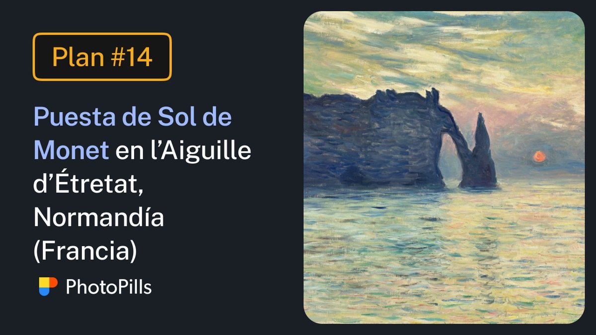 ¿Nos mintió Monet? Planifico la puesta de sol de Monet en l’Aiguille d’Étretat, Normandía (Francia) para que la podáis capturar 🤓: youtu.be/fCXyLuw17BI