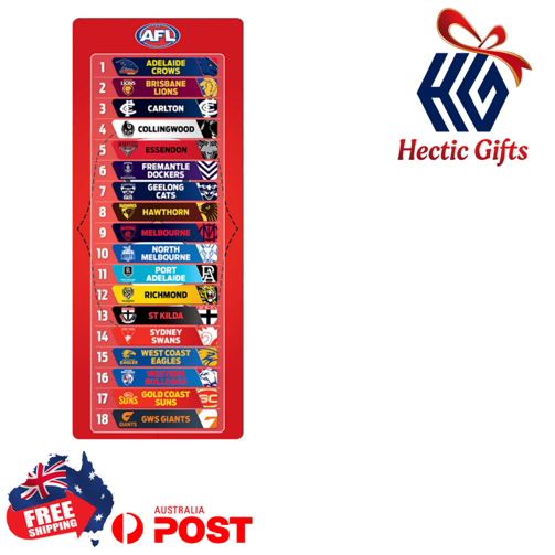 NEW - Magnetic AFL Teams Ladder

ow.ly/tFjQ50RGNS2

#New #HecticGifts #AFL #Magnetic #Teams #Ladder #Footy #FootyLadder #HomeAndAway #Season #FreeShipping #AustraliaWide #FastShipping