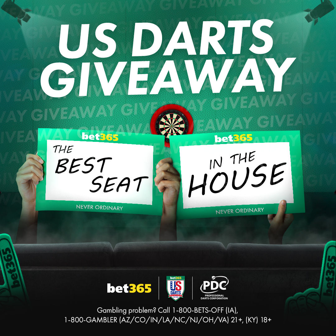 Want to have the Best Seats in the House at this year's US Darts Masters? We are giving away tickets for EACH session on the @bet365_us Instagram account! Winners will get up to 6 tickets plus food and drink vouchers to watch the action in style! T&Cs: bit.ly/bet365_BestSeat