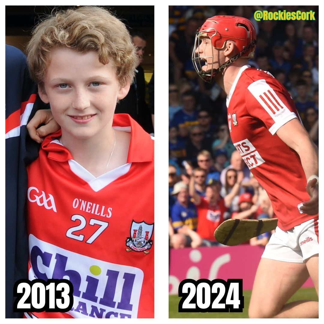 A young Cork supporter in 2013 who's thrilling the Cork supporters in 2024 💚💛 📸 𝙂𝙀𝙊𝙍𝙂𝙀 𝙃𝘼𝙏𝘾𝙃𝙀𝙇𝙇 @OfficialCorkGAA