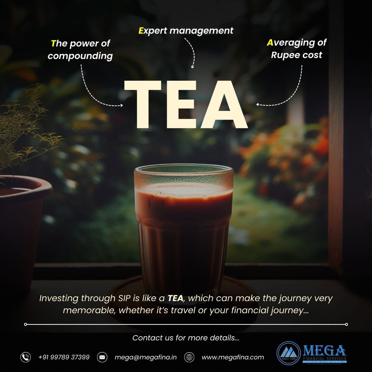 MegaFinanc's tweet photo. A SIP a day keeps financial worries at bay, just like a daily cup of tea keeps you refreshed and energized.

#tea #sip #mutualfunds #finance #trending #money #knowledge 

Don't forget to like and share it. https://t.co/WDuwvpDEuD