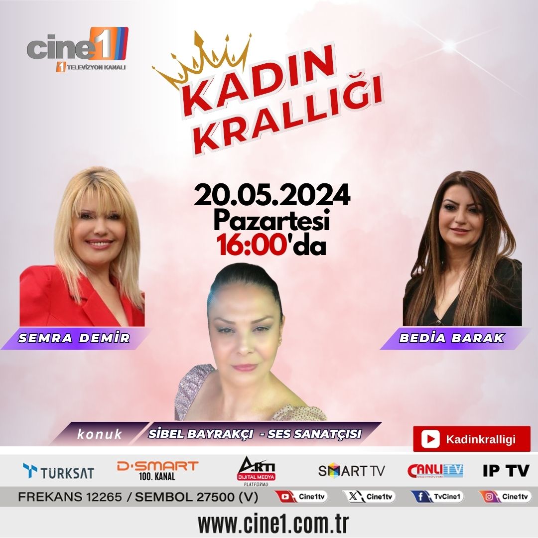 Semra Demir ve Bedia Barak sunumu ile farklı hayat hikayelerini konu alan 'Kadın Krallığı', bugün 16:00'da Cine1 ekranlarında.... Bu haftanın konuğu, Ses Sanatçısı ''Sibel Bayrakçı'' #kadın #kadınlarıngücü #primeteammedia #cine1 #kesfet @primeteammedya @cine1tv