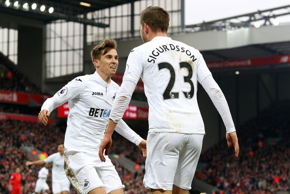 SwansOfficial's tweet photo. Of 167 league games at Anfield, Klopp lost only 12.

We remember one of those 12 very well 😏👇 https://t.co/Q2bP1DS6tW