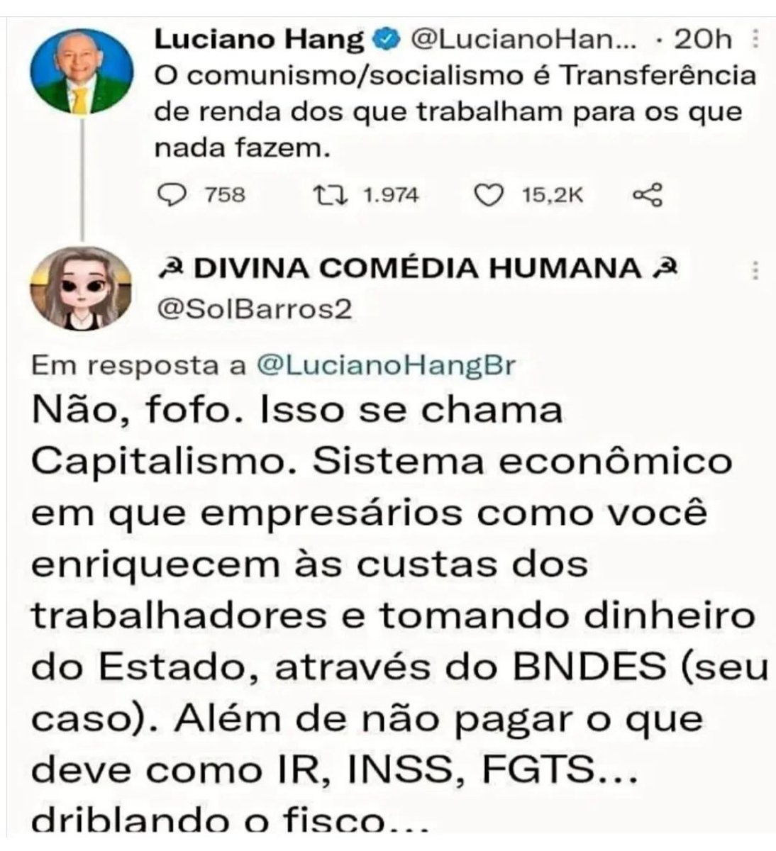 pravda_br's tweet photo. O véi da Havan tenta ser engraçadinho, mas toma uma resposta bem dada, pra não se fazer de besta. https://t.co/OcwJna1Hvk