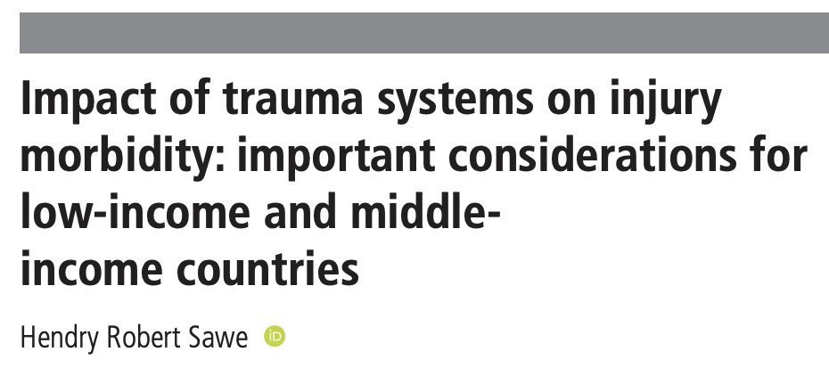 MikeFBath's tweet photo. "The question is not whether to set up formal trauma systems, but rather how to improve the support systems for those who do survive"

A fantastic reply to our original paper on #TraumaSystem outcomes, published in @EmergencyMedBMJ 

https://t.co/AxEnqnUglB @ihsgcam @GOALTrauma https://t.co/B0t807Rjb0